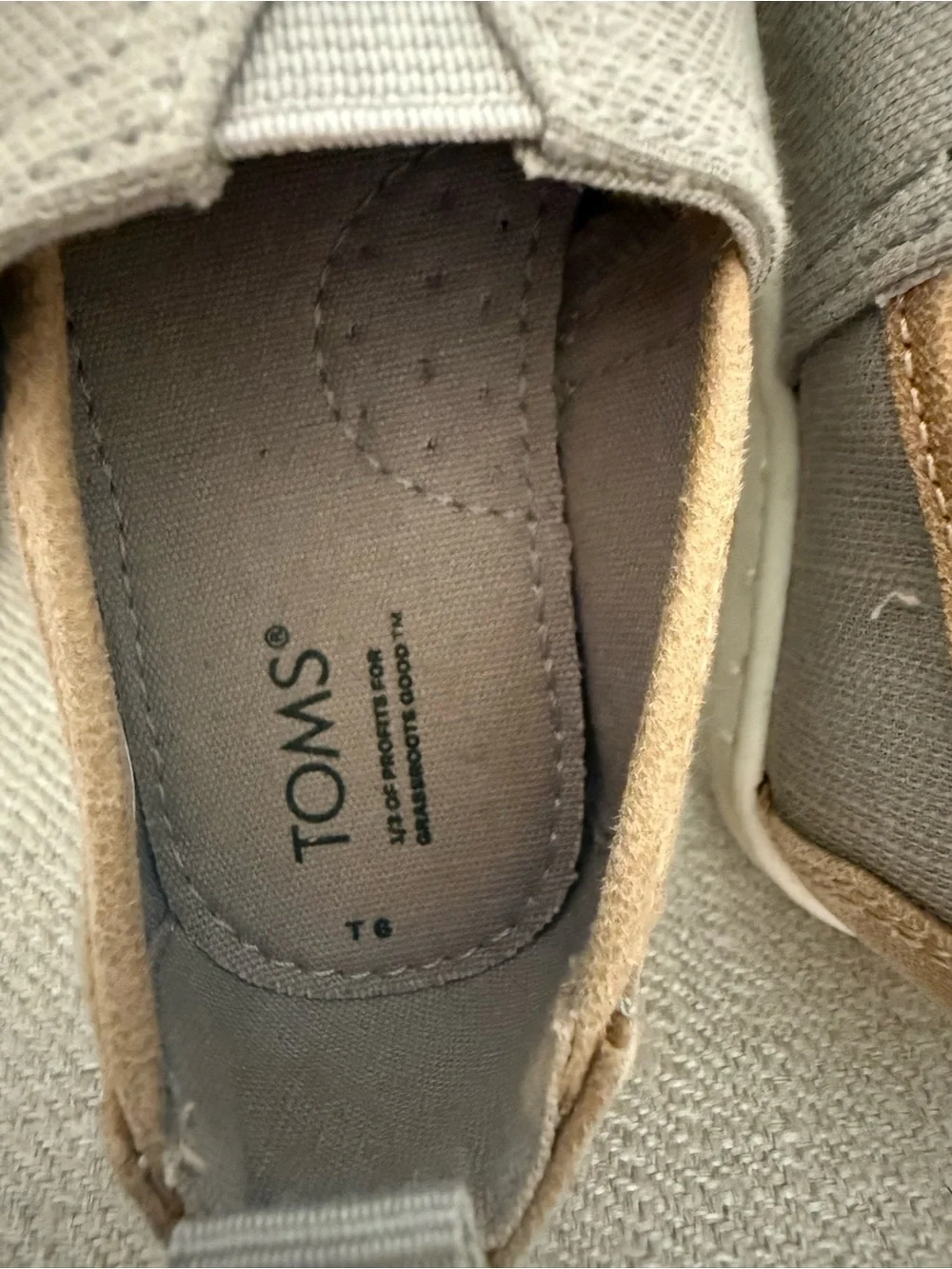 TOMS toddler Gray Canvas Slip-On Shoes